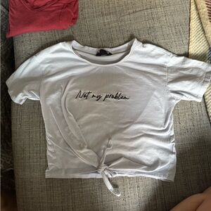 Jay Jay’s Australia “Not My Problem” White Knot Front Graphic Tee